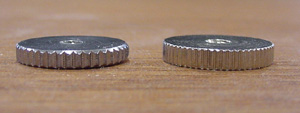 Callaham Thumbwheel on Left. Modern Gibson Thumbwheel on Right